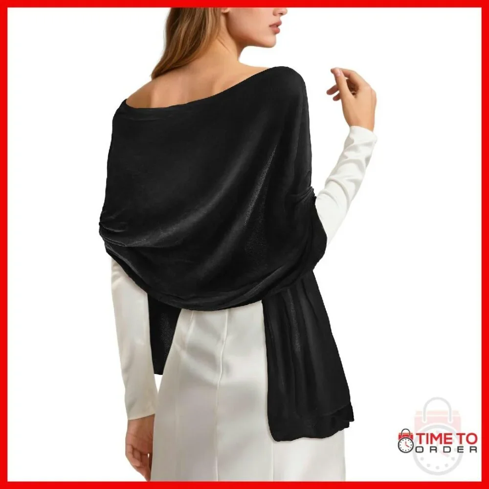 Velvet Evening Shawl Wrap for Dresses 71x28 Inches Formal Accessory
